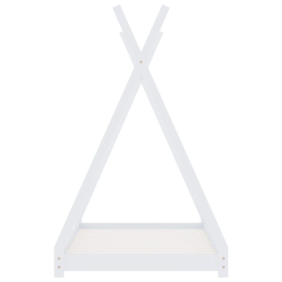 Estructura de cama infantil madera maciza pino blanco 80x160