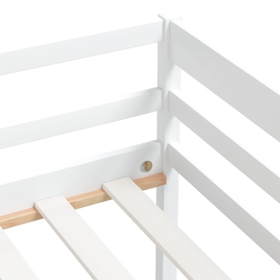 Estructura de cama de madera maciza de pino blanca 90x200