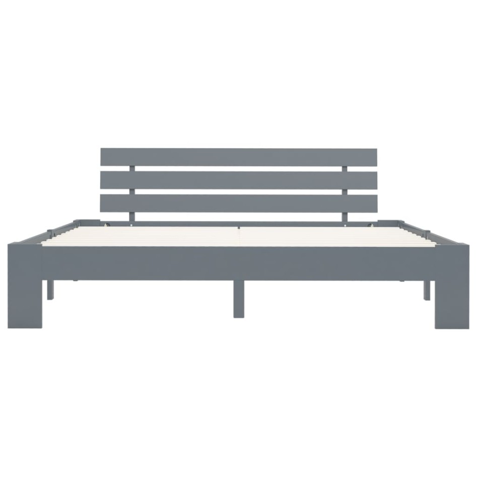 Estructura de cama de madera maciza de pino gris 160x200
