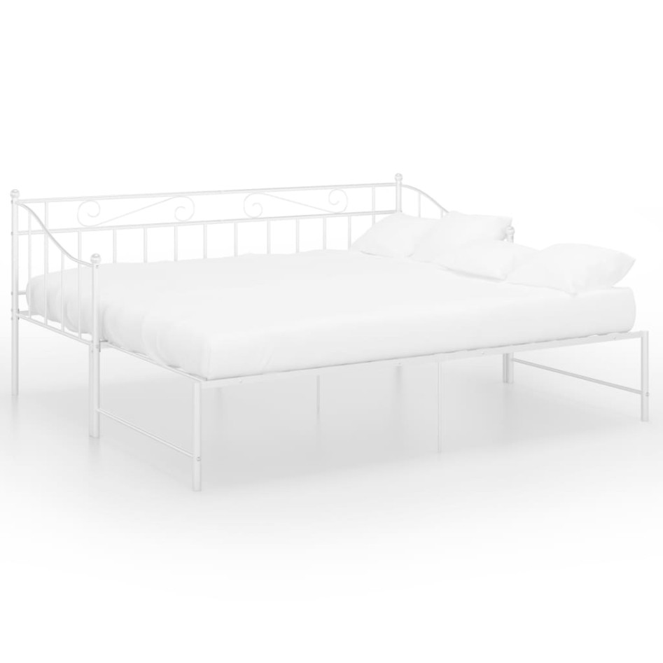 Estructura de sofá cama extraíble de metal blanco 90x200