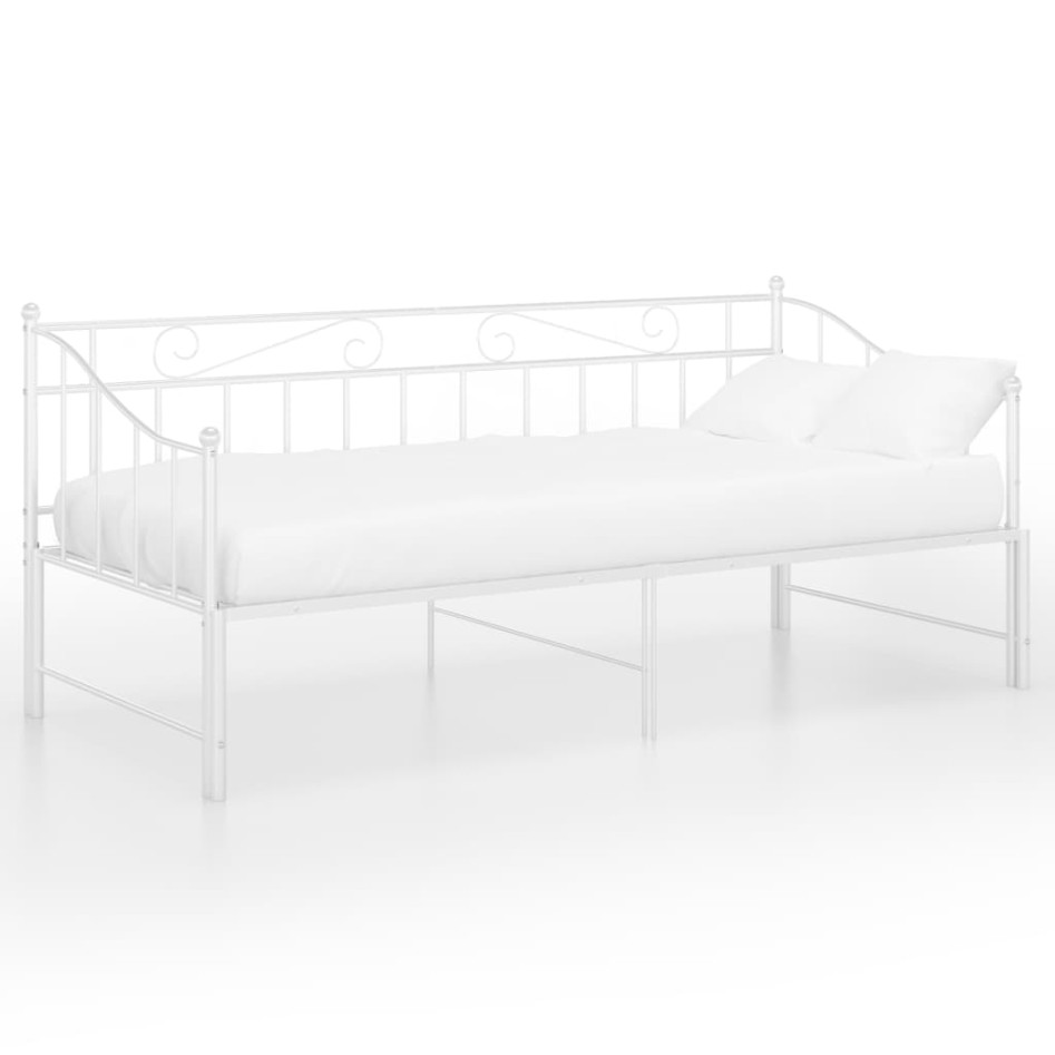 Estructura de sofá cama extraíble de metal blanco 90x200
