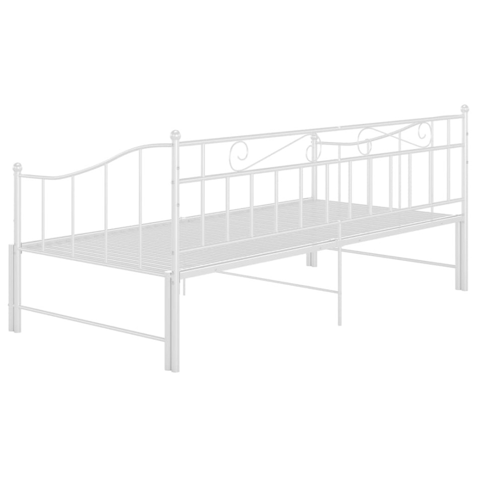 Estructura de sofá cama extraíble de metal blanco 90x200