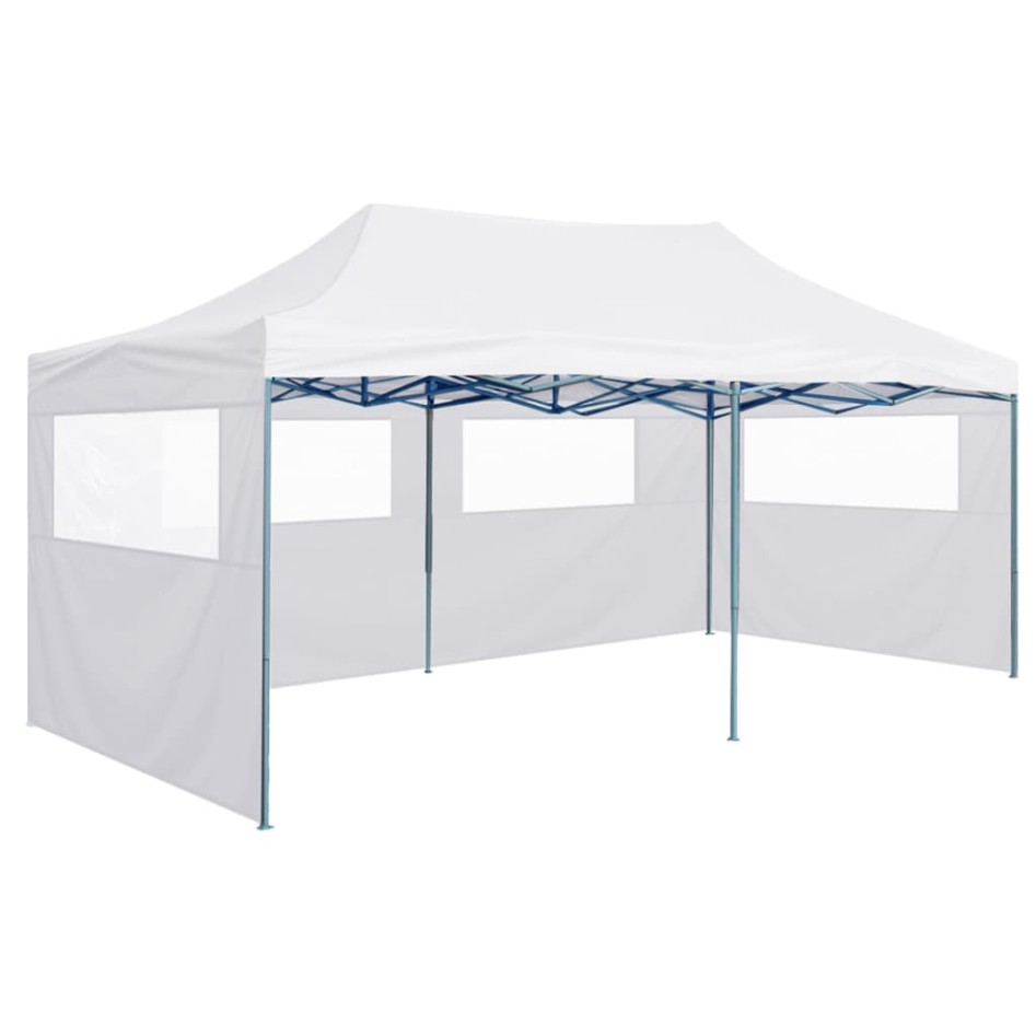 Carpa plegable profesional con 4 paredes acero blanco 3x6