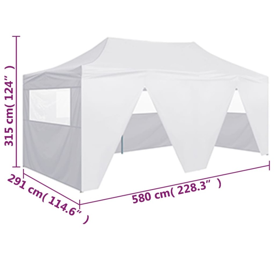 Carpa plegable profesional con 4 paredes acero blanco 3x6