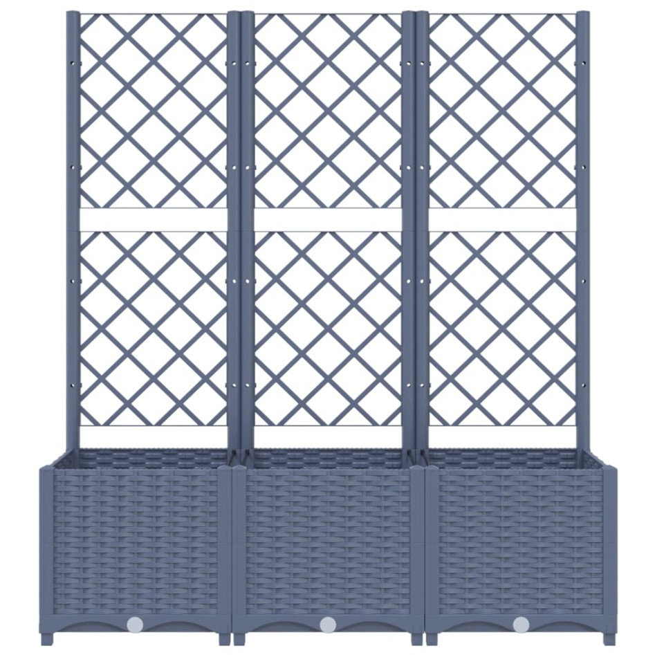 Jardinera con enrejado PP gris oscuro 120x40x136