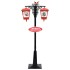 Farola de Navidad con Papá Noel PVC negro y rojo 81x40x188