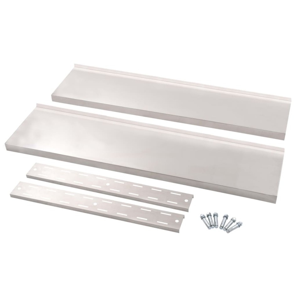 Estantería pared flotante 2 niveles acero inoxidable 120x30