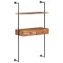 Escritorio de pared de madera maciza de acacia 90x40x170