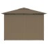 Marquesina de jardín con cortinas gris taupe 4x3 m 180
