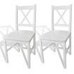Sillas de comedor 2 unidades madera de pino blancas