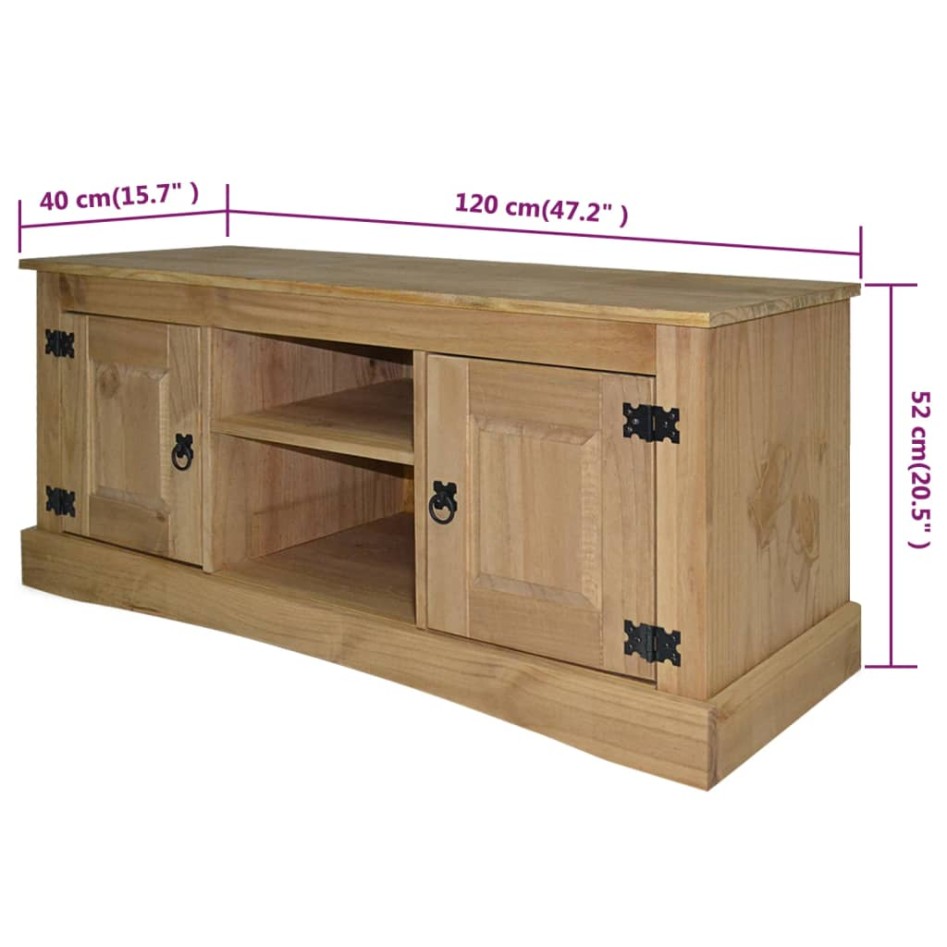Mueble para TV Corona Range de pino mexicano 120x40x52
