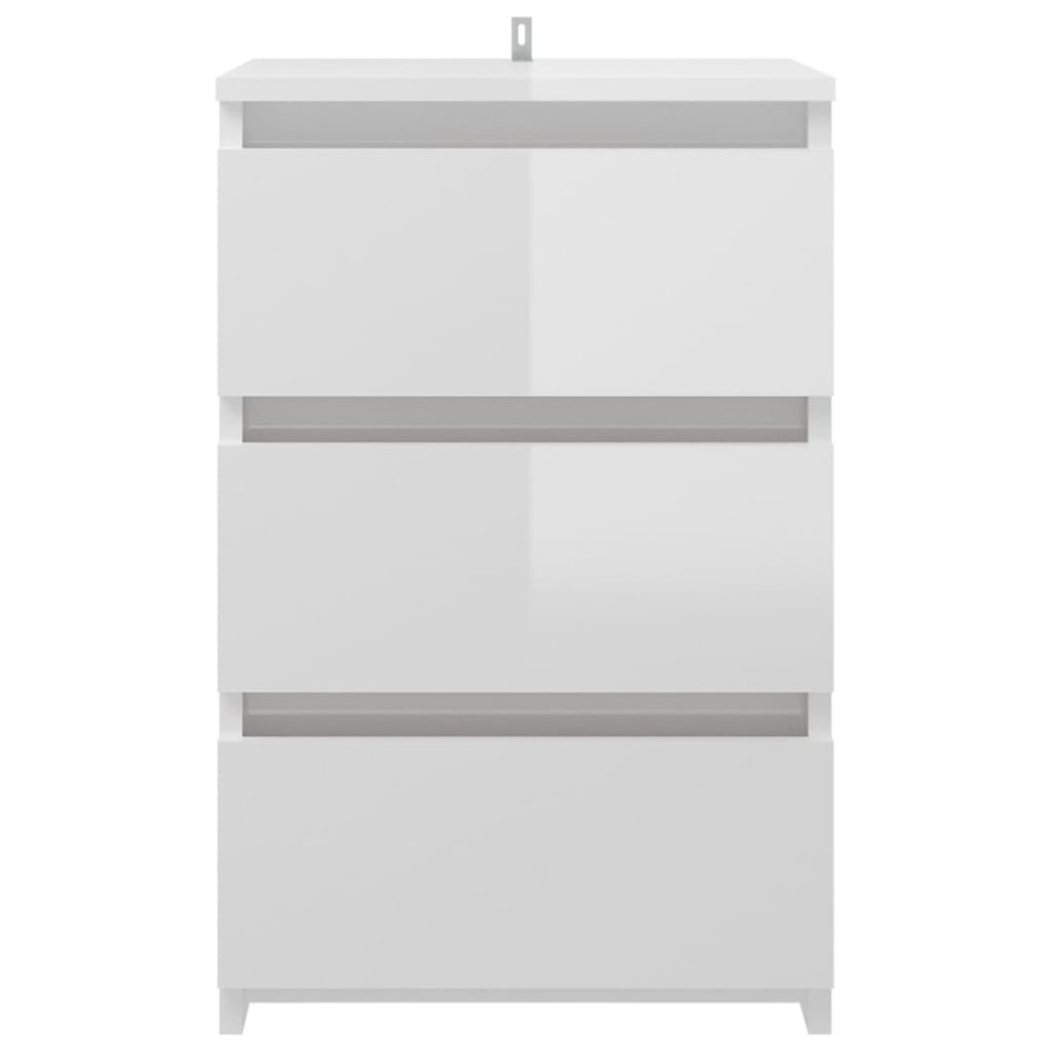 Mesitas de noche 2 uds contrachapada blanco brillo