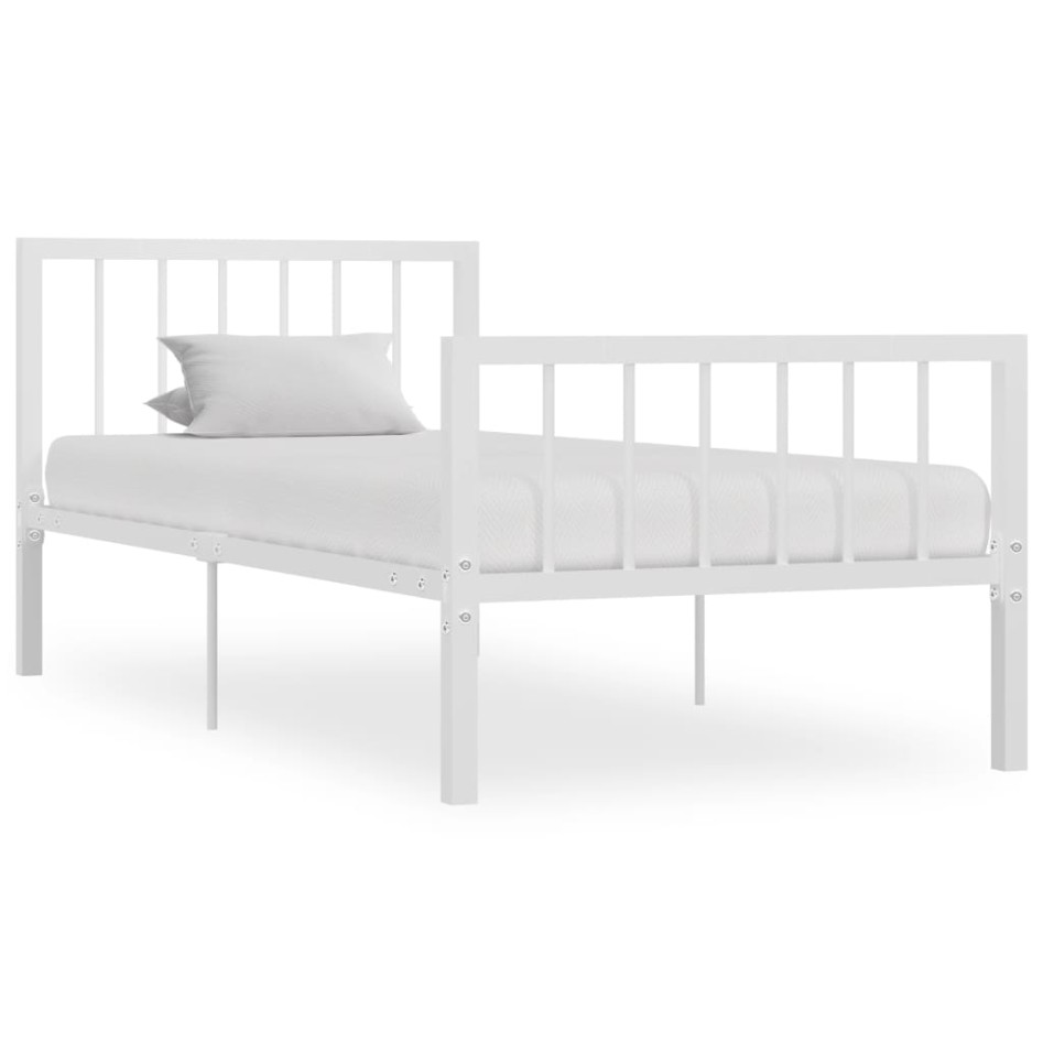 Estructura de cama de metal blanco 90x200