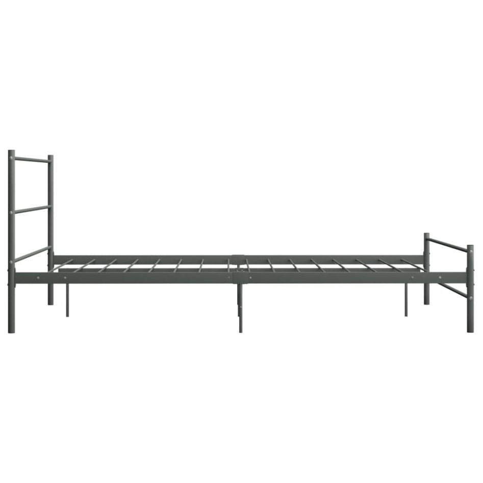Estructura de cama de metal gris 160x200