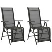 Silla de jardín reclinables 2 uds textileno aluminio negro