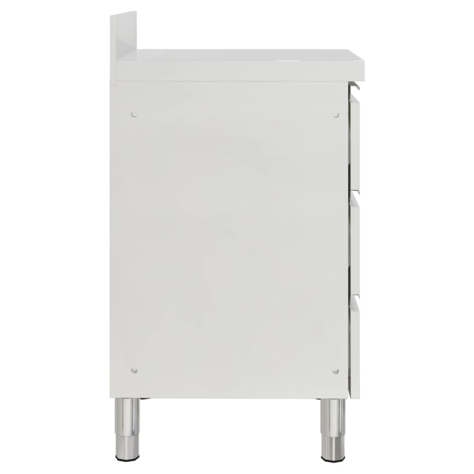 Armario de cocina comercial con 3 cajones acero