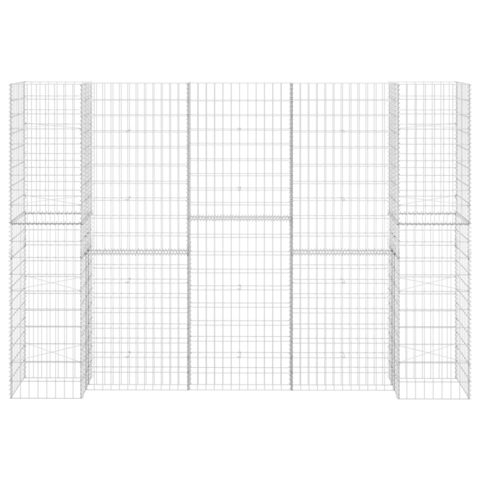 Jardinera de gaviones forma de H alambre de acero 260x40x200