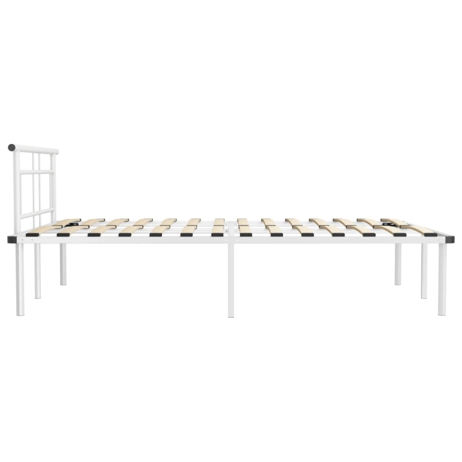 Estructura de cama de metal blanco 160x200
