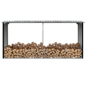 Casetilla para leña acero galvanizado antracita 330x92x153