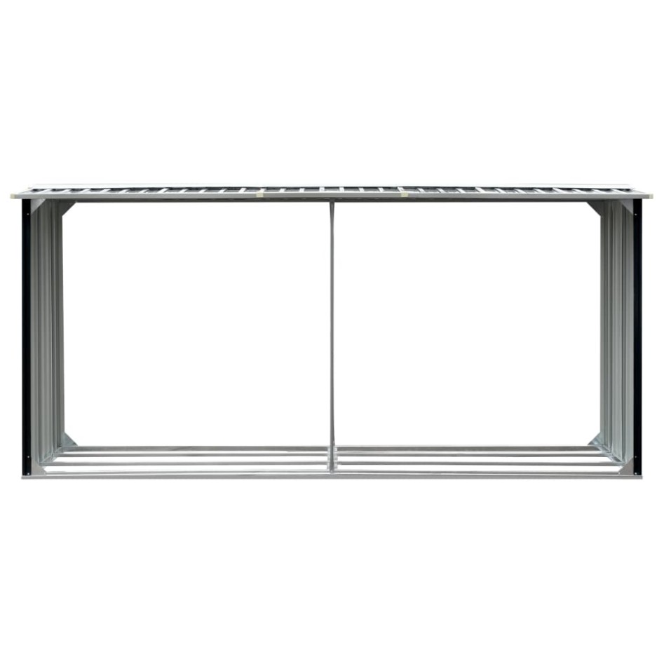 Casetilla para leña acero galvanizado antracita 330x92x153