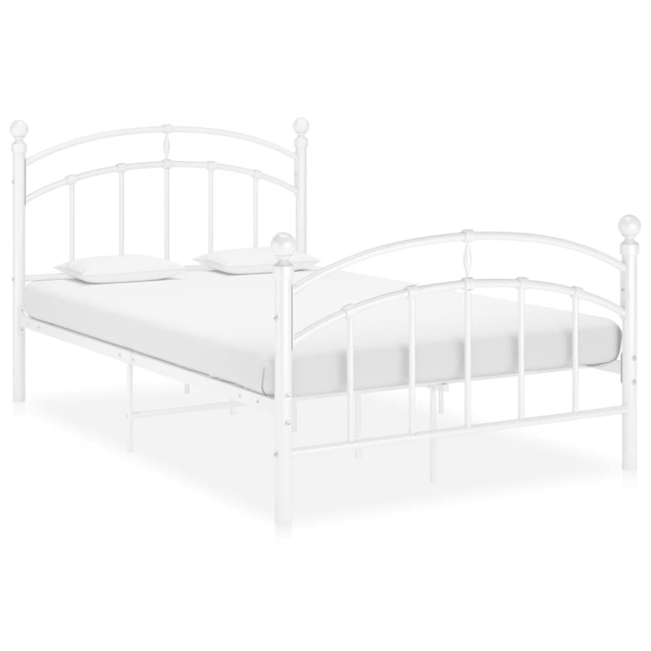 Estructura de cama de metal blanco 120x200