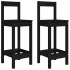 Taburetes altos 2 uds madera maciza pino negro 40x41,5x112