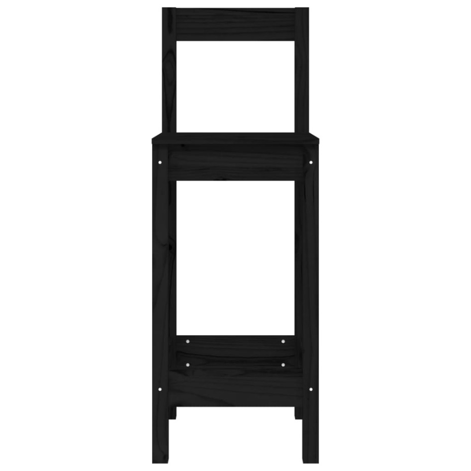 Taburetes altos 2 uds madera maciza pino negro 40x41,5x112