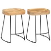 Taburetes de cocina gavin 2 unidades madera maciza de mango
