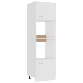 Armario de microondas madera contrachapada blanco 60x57x207