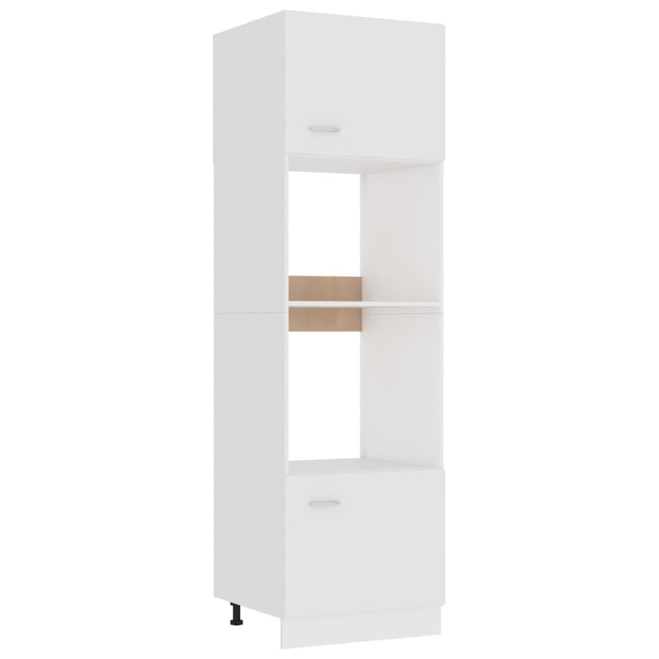 Armario de microondas madera contrachapada blanco 60x57x207