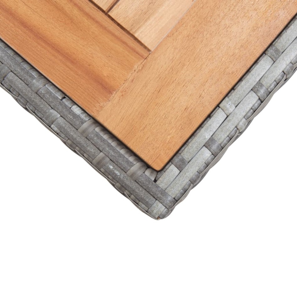 Mesa de jardín madera maciza acacia gris y marrón 123x60x74