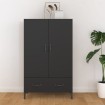 Aparador de madera de ingeniería negro 70x31x115 cm