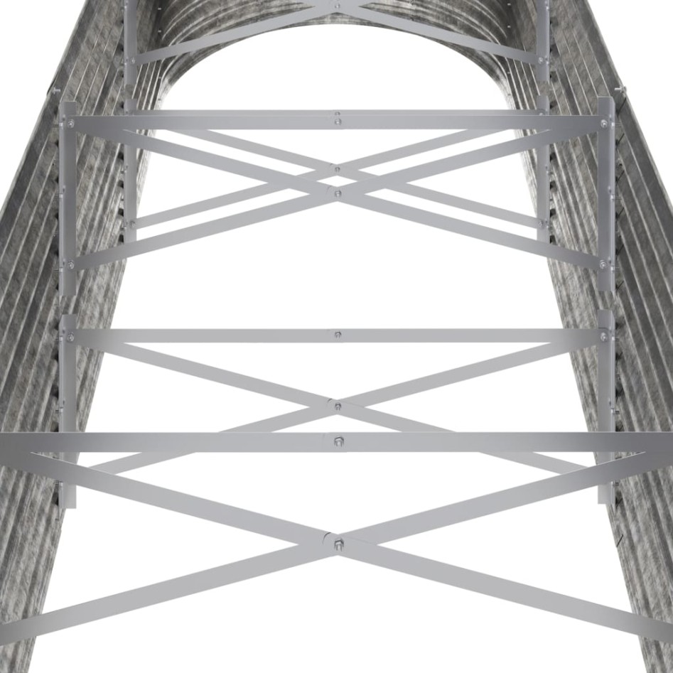 Jardinera arriate acero recubrimiento polvo plata 296x80x68