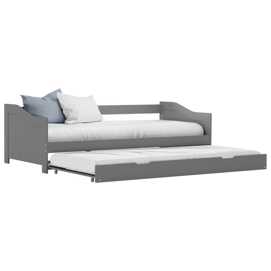 Estructura de sofá cama madera de pino gris 90x200