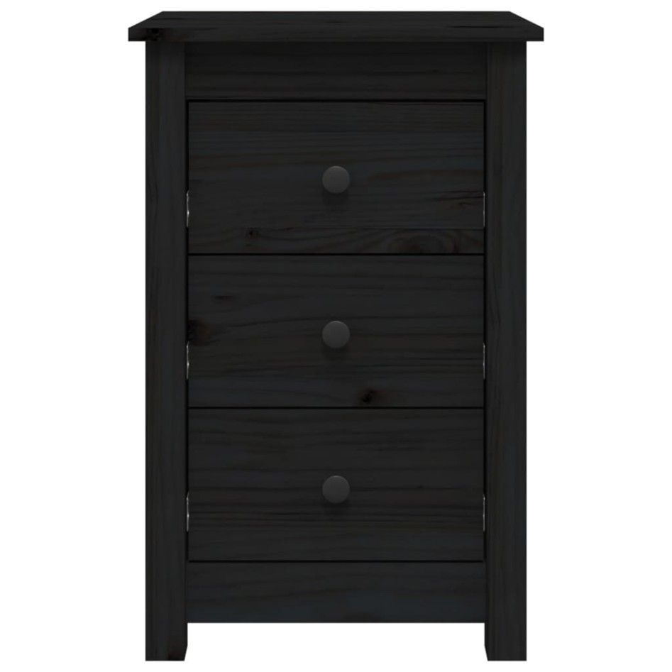 Mesitas de noche 2 uds madera maciza de pino negro