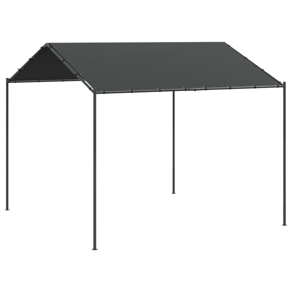 Carpa acero y tela gris antracita 3x3