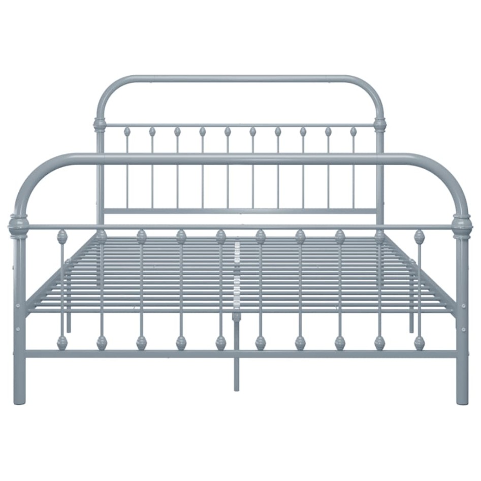 Estructura de cama de metal gris 160x200