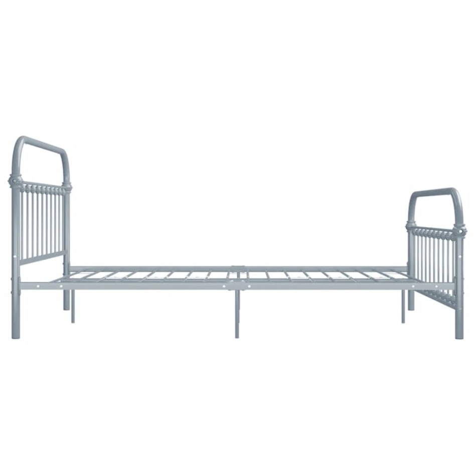 Estructura de cama de metal gris 160x200