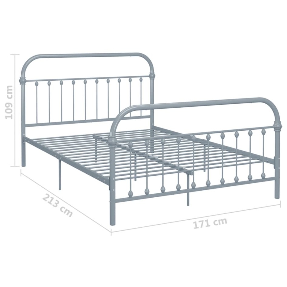 Estructura de cama de metal gris 160x200