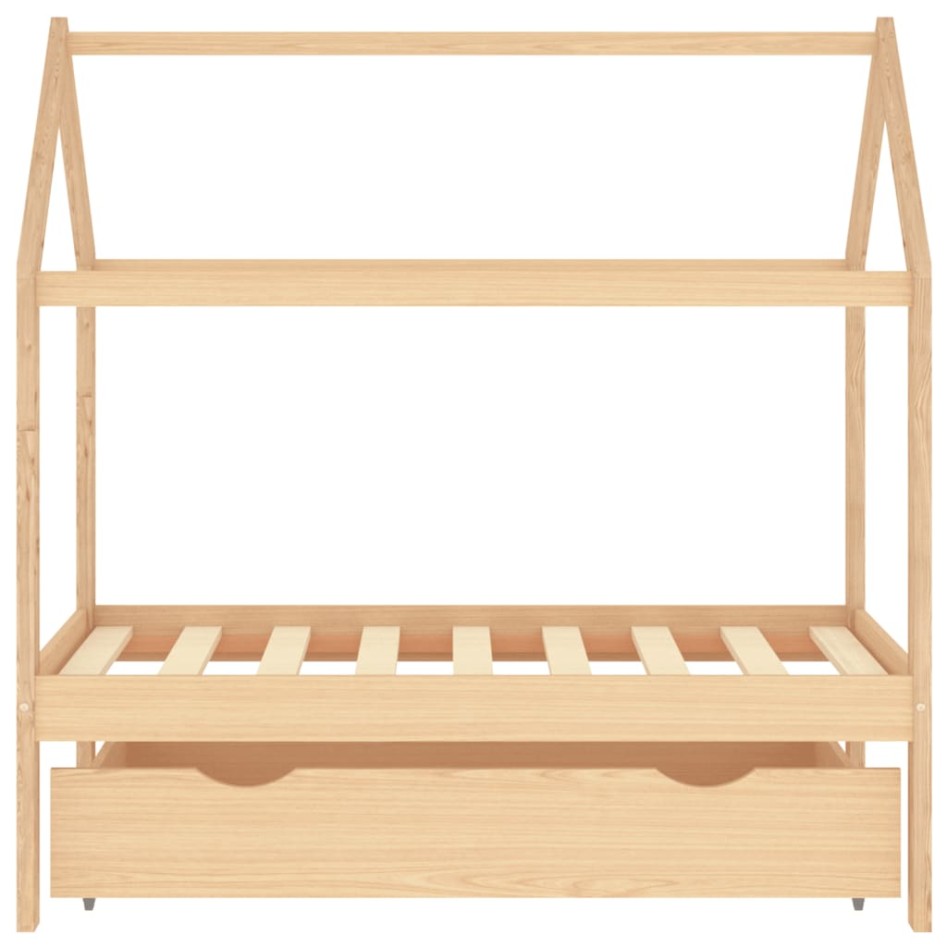 Estructura de cama infantil con cajón madera de pino 70x140