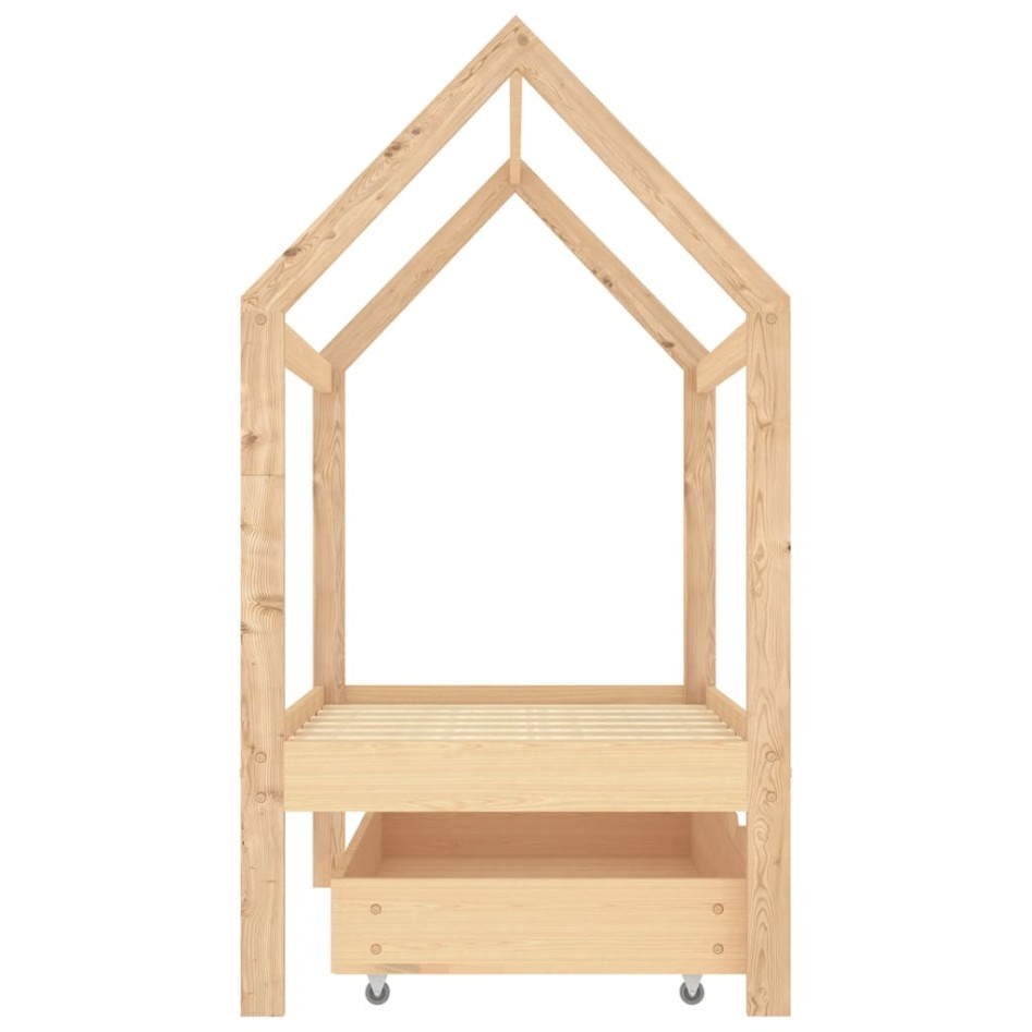 Estructura de cama infantil con cajón madera de pino 70x140