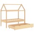 Estructura de cama infantil con cajón madera de pino 70x140