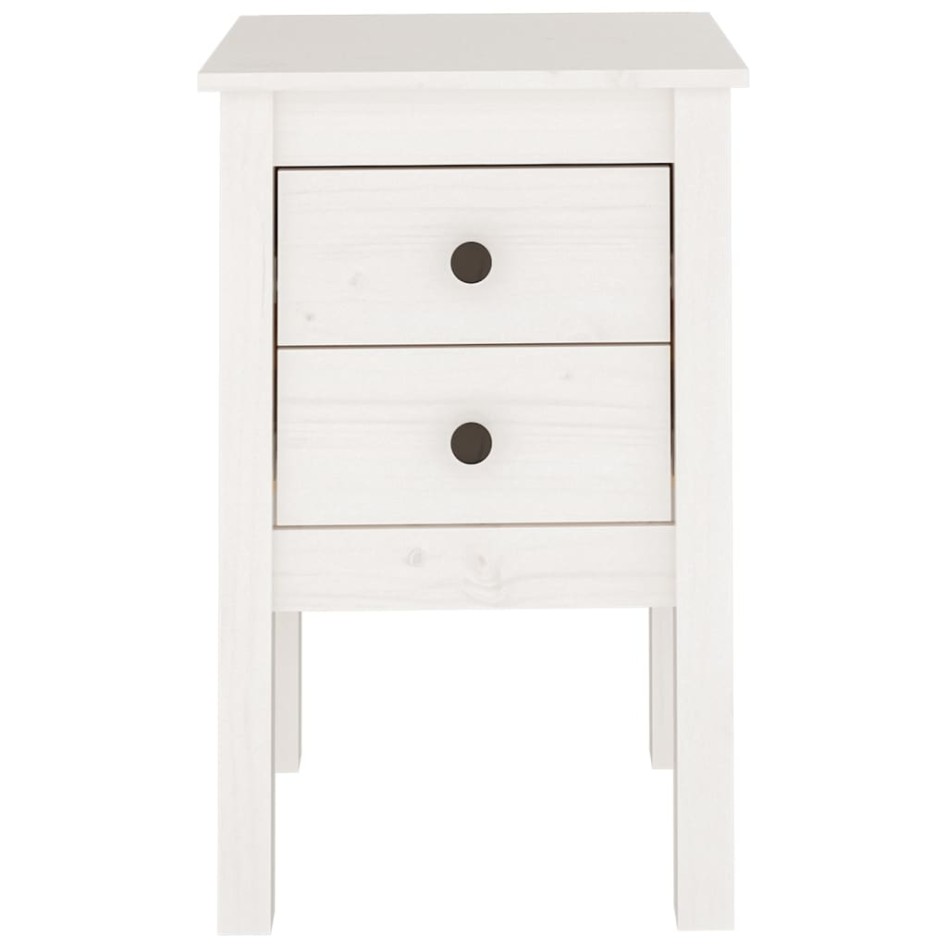 Mesitas de noche 2 uds madera maciza pino blanco 40x35x61,5