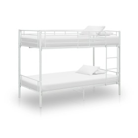 Cama litera de metal blanca 90x200
