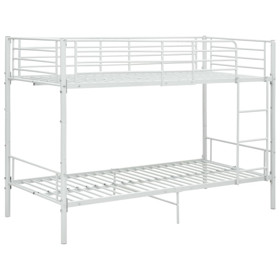 Cama litera de metal blanca 90x200