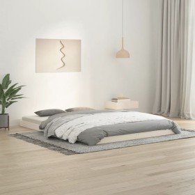 Estructura de cama madera maciza de pino blanco 140x200