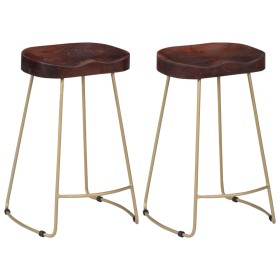 Taburetes de cocina gavin 2 unidades madera maciza de