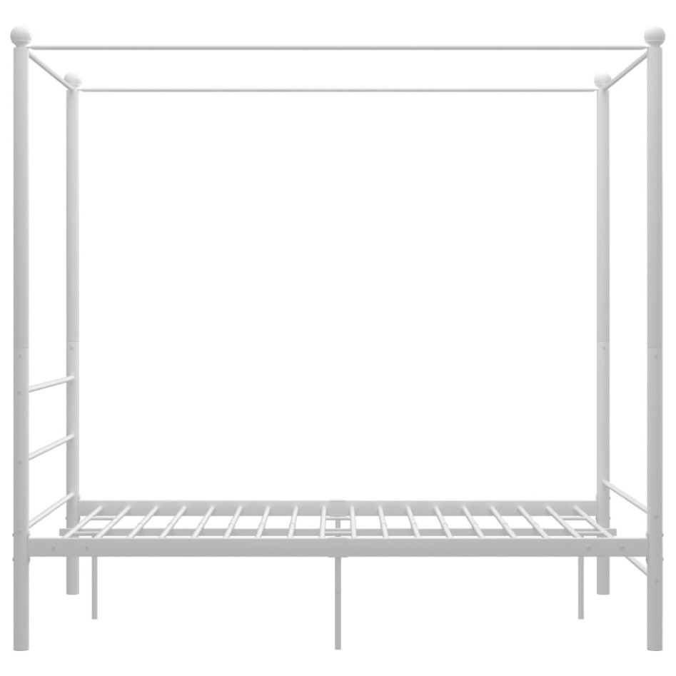 Estructura de cama con dosel metal blanco 140x200