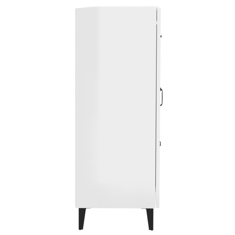 Aparador de madera contrachapada blanco brillante 69,5x34x90