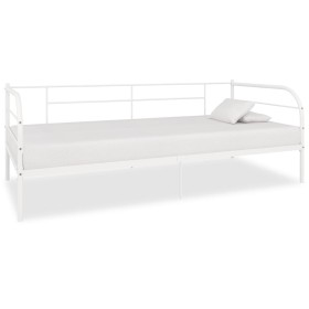 Estructura de cama de metal blanco 90x200